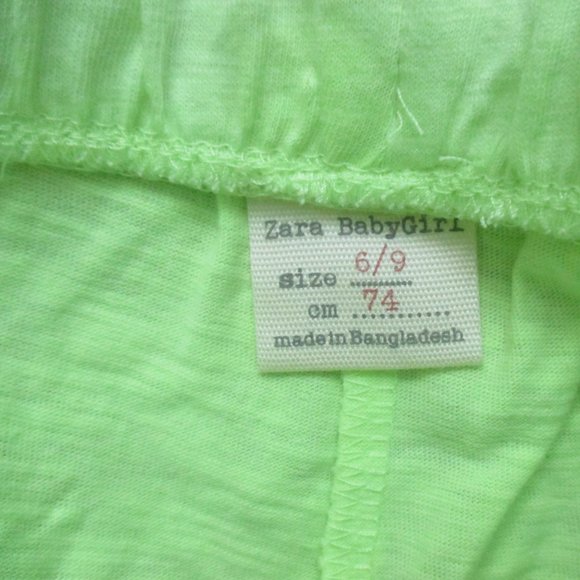 NEW ZARA BABY GIRL NEON YELLOW LACE CUFF SHORTS - Picture 2 of 7